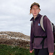 Lisa Morgan.  Joint warden Grassholm Island.  Photograph by James Fair